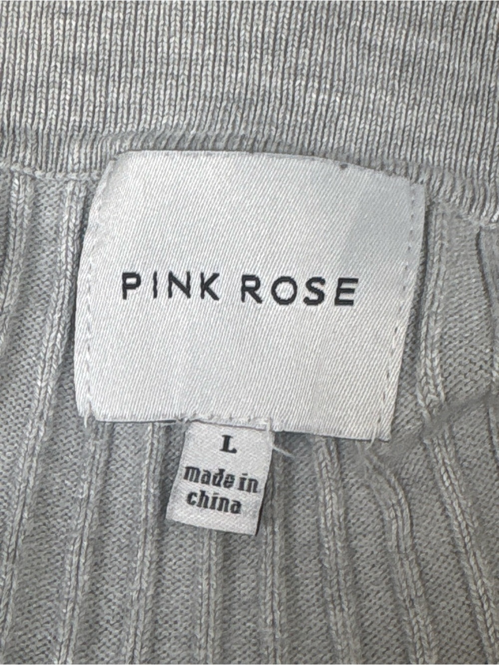 Pink Rose Light Gray Ribbed Button-Front Cardigan - Picture 4 of 6